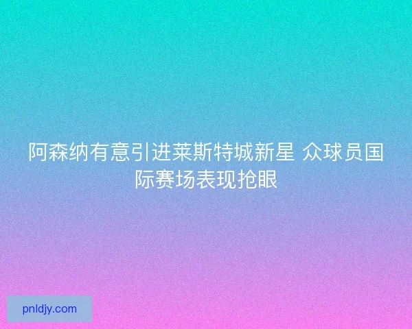 阿森纳有意引进莱斯特城新星 众球员国际赛场表现抢眼